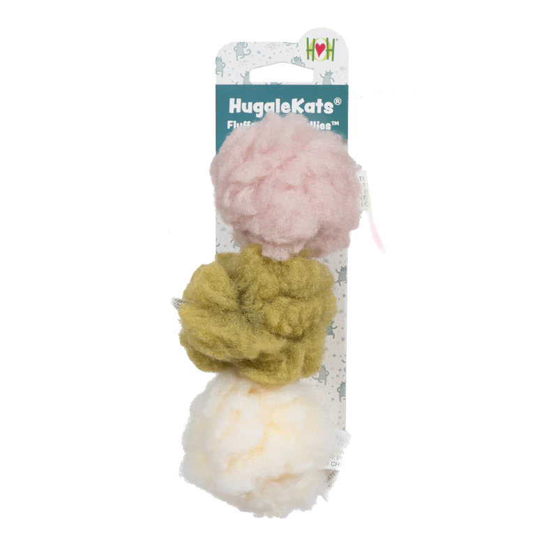 HuggleKats FlufferFleece Ball 3 pk Cat Toy