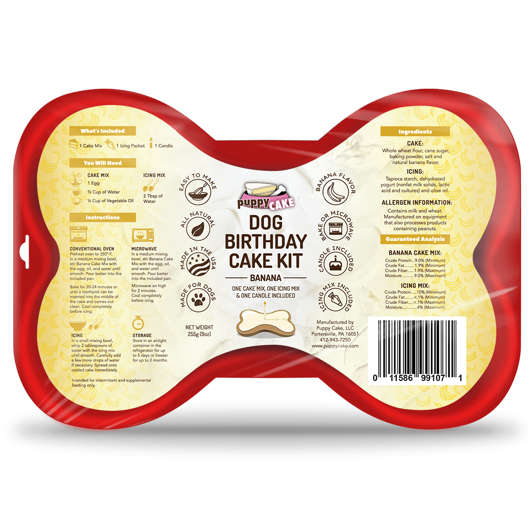 Puppy Cake Dog Birthday Cake Kit- Banana