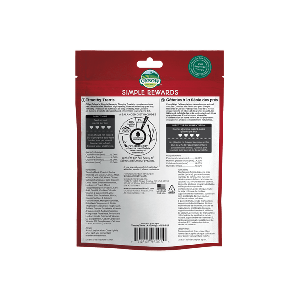 Oxbow Simple Rewards Timothy Small Animal Treats