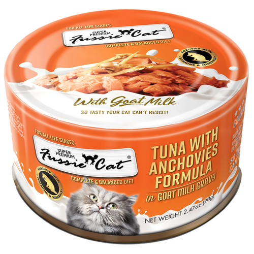 Fussie Cat Tuna with Anchovies Formula in Goat Milk Gravy Canned Cat Food