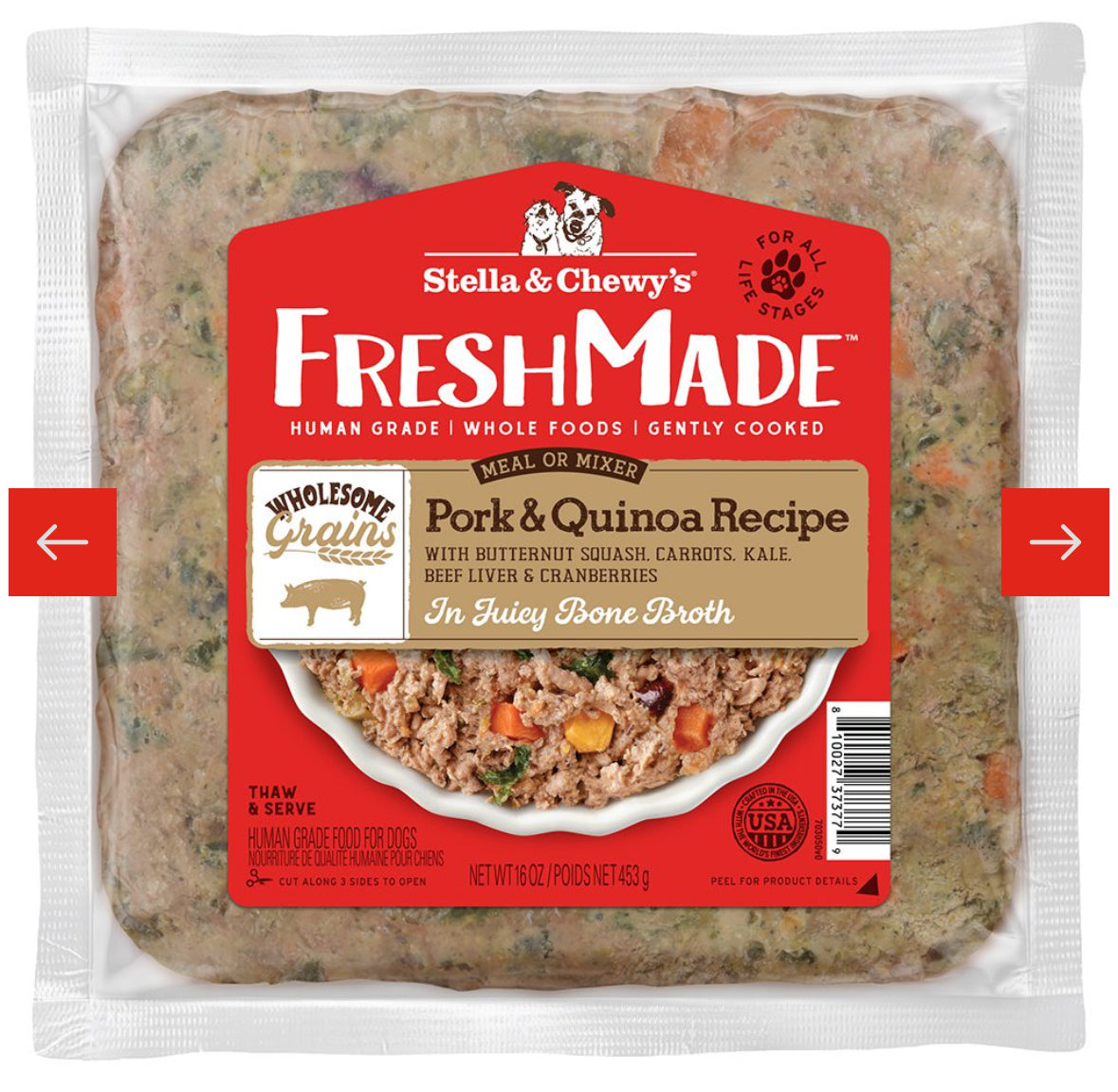 Stella & Chewy's Freshmade Pork & Quinoa Gently Cooked Dog Food