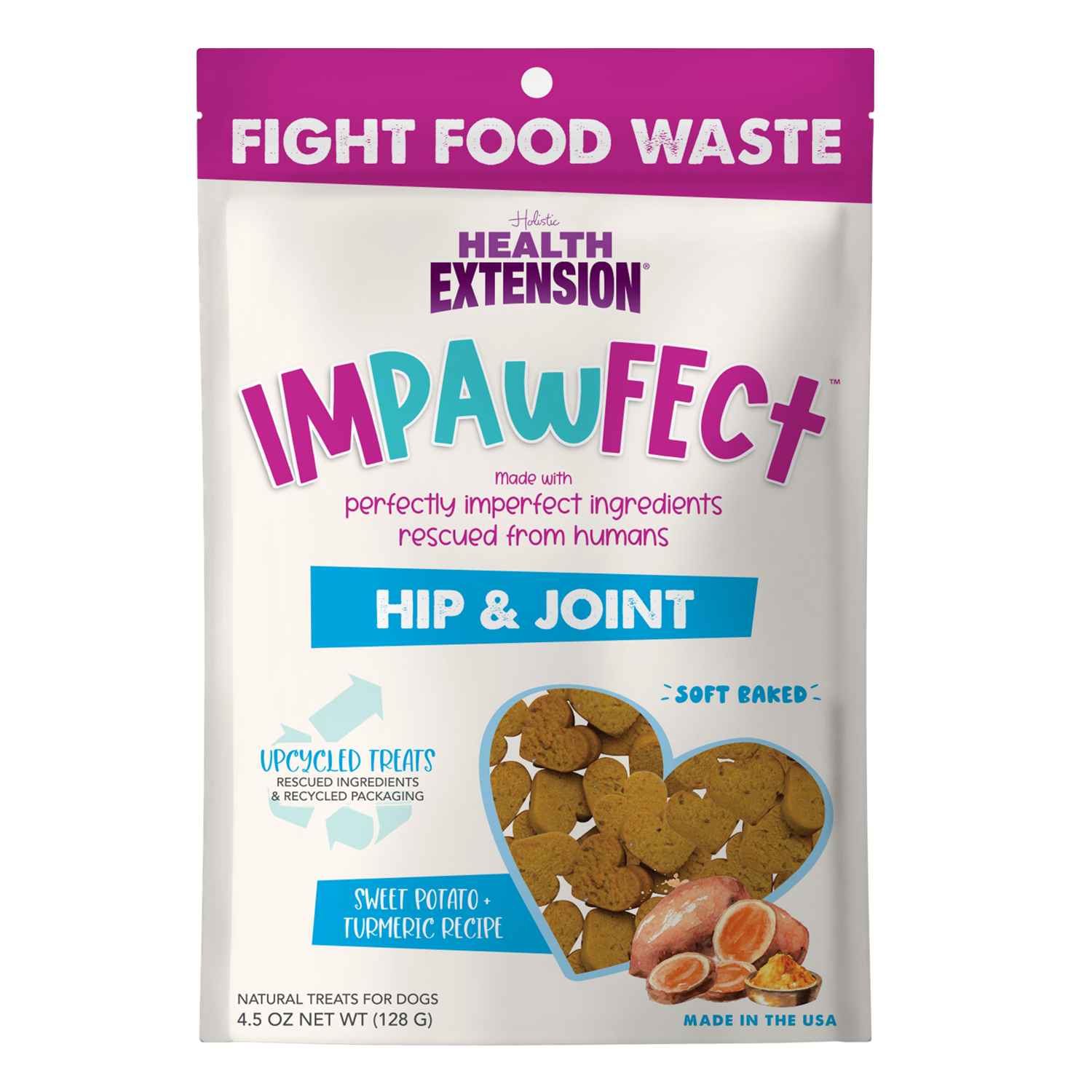 Health Extension Impawfect Sweet Potato & Turmeric for Hip & Joint Support Dog Treats