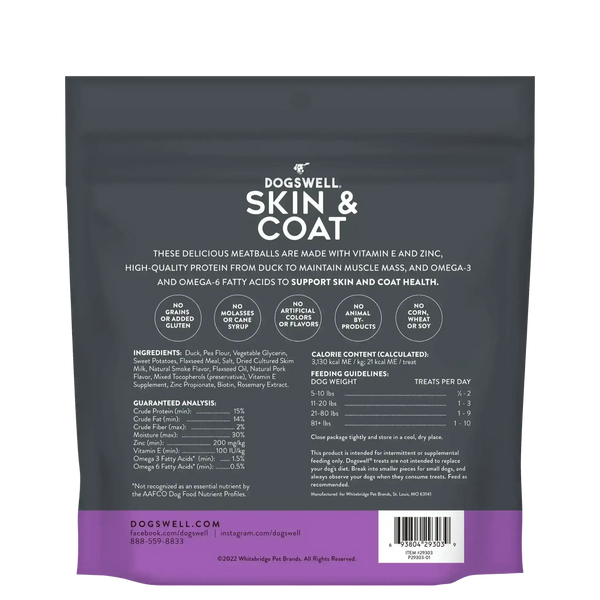 Dogswell Skin & Coat Duck Meatballs Dog Treats