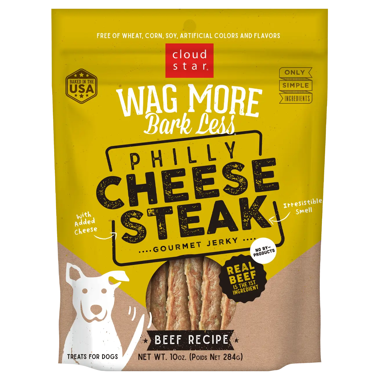 Cloud Star Wag More Bark Less Philly Cheese Steak Jerky Dog Treats