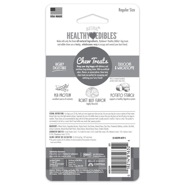 Nylabone Healthy Edibles All-Natural Long Lasting Roast Beef Chew Dog Treats