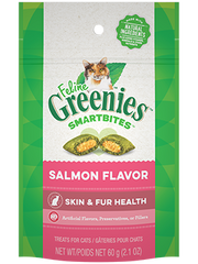 Greenies Feline Smartbites Healthy Skin & Fur Salmon Flavor Cat Treats