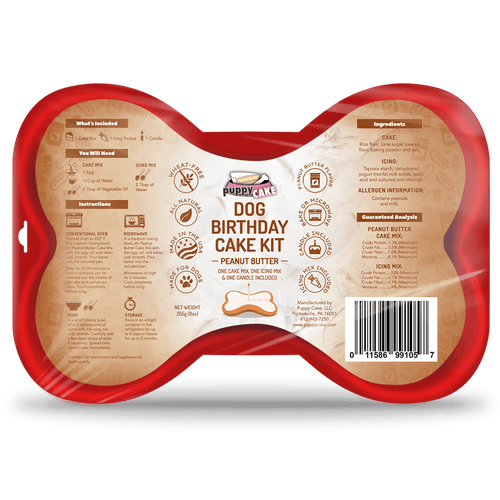 Puppy Cake Dog Birthday Cake Kit - Peanut Butter