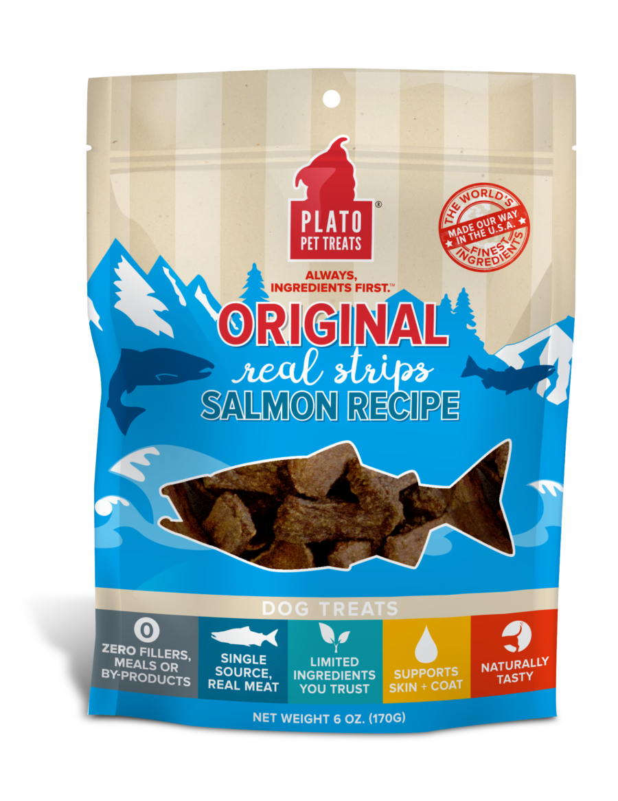 Plato Real Strips Salmon Dog Treats