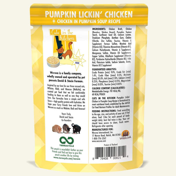 Weruva Cats in the Kitchen Pumpkin Lickin' Chicken Pouch Cat Food