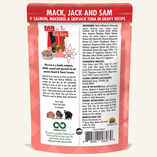 Weruva Cats in the Kitchen Mack, Jack & Sam Pouch Cat Food