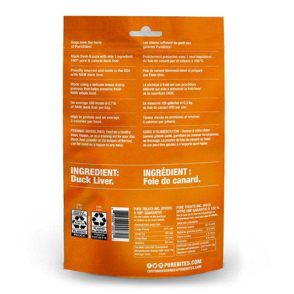Purebites Duck Liver Freeze Dried Dog Treats