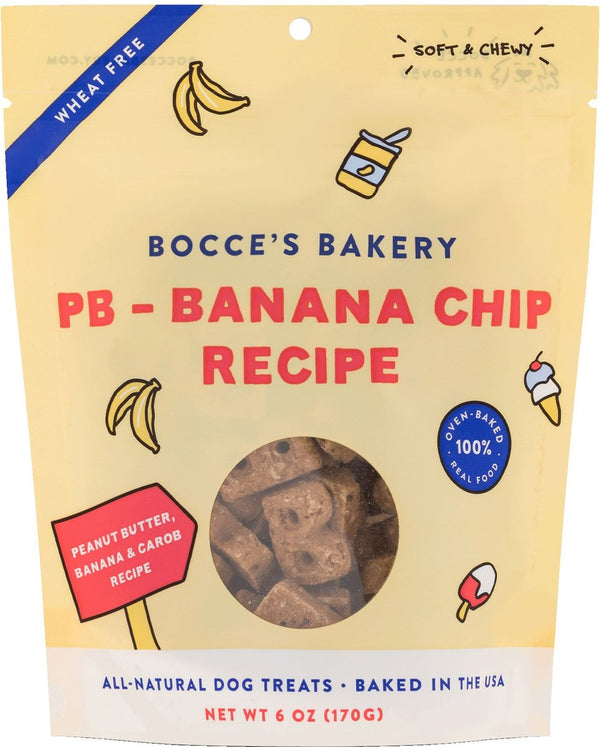 Bocce's Bakery Peanut Butter Banana Chip Soft & Chewy Dog Treats