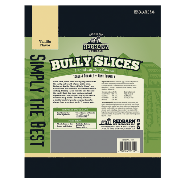 Redbarn Bully Slices Vanilla Flavor Dog Treats