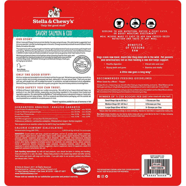 Stella & Chewy's Savory Salmon & Cod Meal Mixer Freeze Dried Dog Food