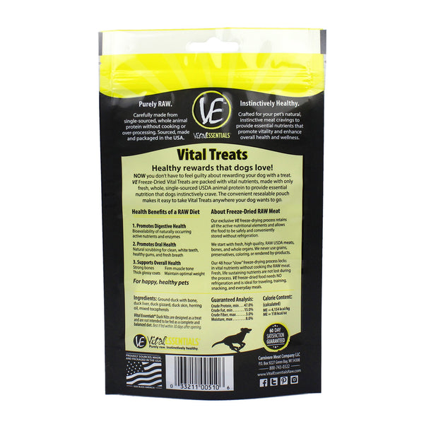 Vital Essentials Duck Nibs Freeze Dried Dog Treats