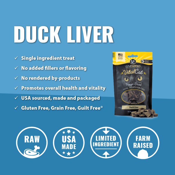 Vital Essentials Duck Liver Freeze Dried Cat Treats