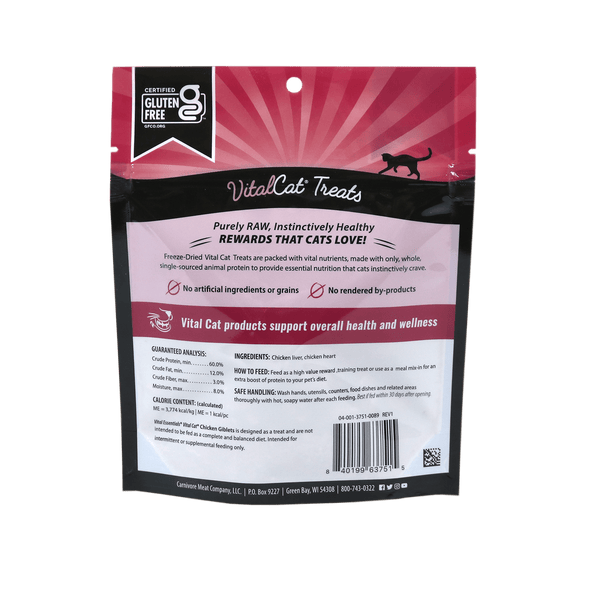 Vital Essentials Freeze Dried Chicken Giblets Cat Treats