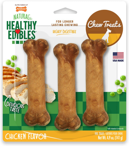 Nylabone Healthy Edibles Chicken Flavor Dog Chew Treats