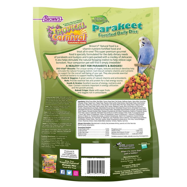 Tropical Carnival Natural Parakeet Fortified Daily Diet