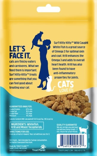 Etta Says Surf Kitty Kitty Freeze Dried Whitefish Catnip Coated Cat Treats