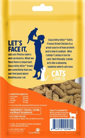 Etta Says Cluck Kitty Kitty Freeze Dried Chicken Catnip Coated Cat Treats