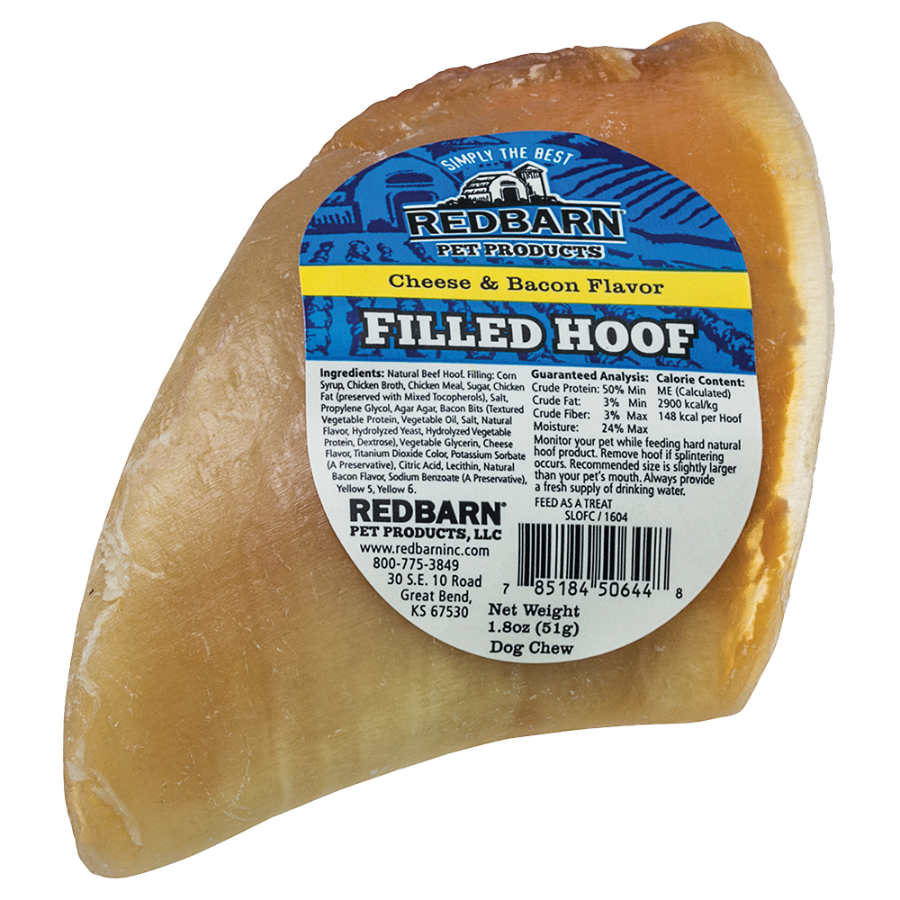 Redbarn Filled Hoof Cheese N' Bacon Flavor Dog Treats