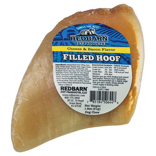 Redbarn Filled Hoof Cheese N' Bacon Flavor Dog Treats