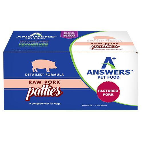 Answers Detailed Formula Pork Raw Dog Food