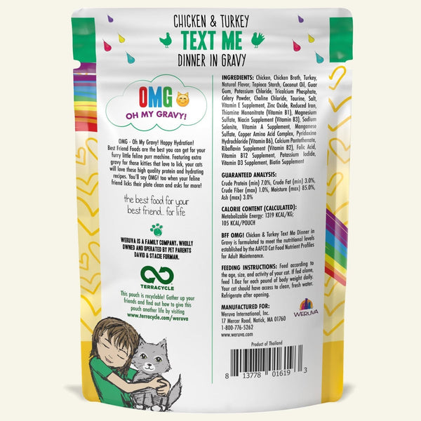 Weruva B.F.F. Omg! Chicken & Turkey Text Me Pouch Cat Food