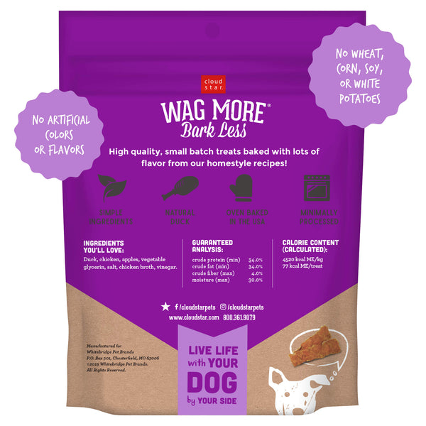 Cloud Star Wag More Bark Less Duck & Apple Jerky Dog Treats