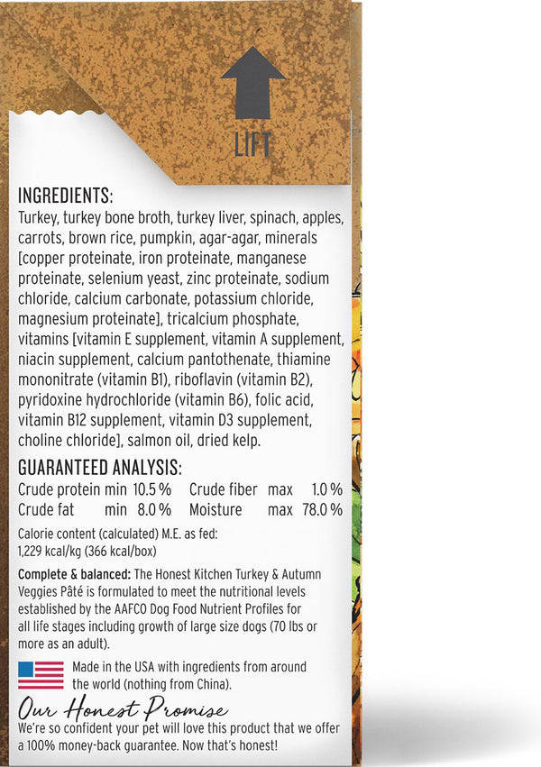 The Honest Kitchen Butcher Block Pate Turkey & Autumn Veggies Dog Food