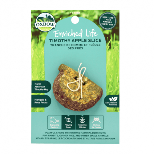 Oxbow Enriched Life Timothy Apple Slice Chew Toy for Small Animals