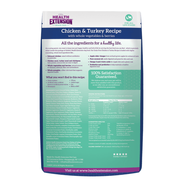 Health Extension Grain Free Chicken & Turkey Recipe Dog Food