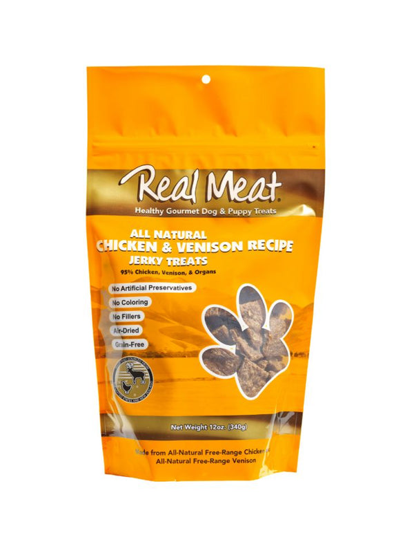 Real Meat All-Natural Chicken & Venison Jerky Dog Treats