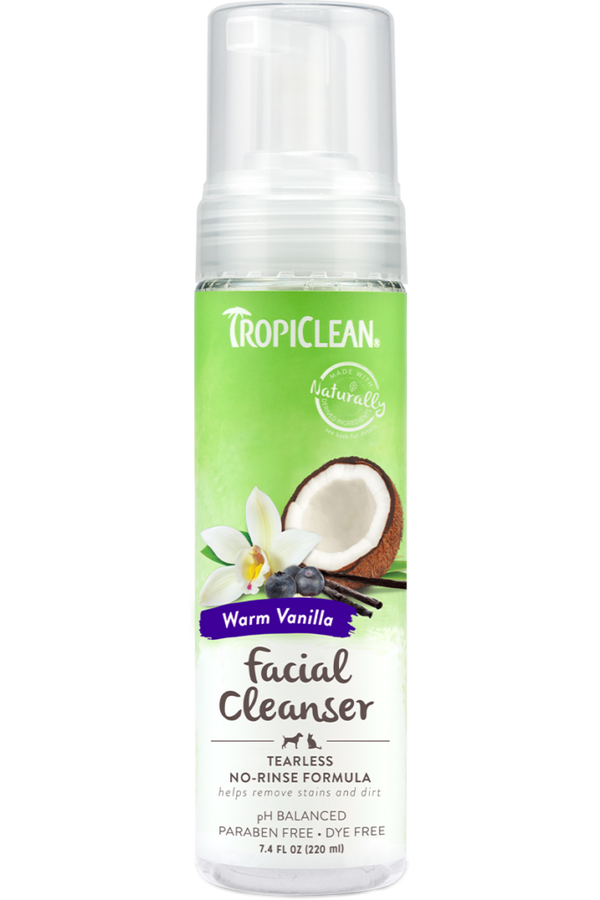 Tropiclean Warm Vanilla Waterless Facial Cleanser For Pets