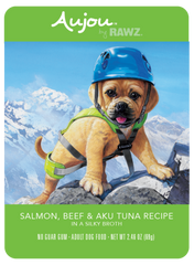 Rawz Aujou Salmon, Beef & Aku Tuna Pouch Dog Food