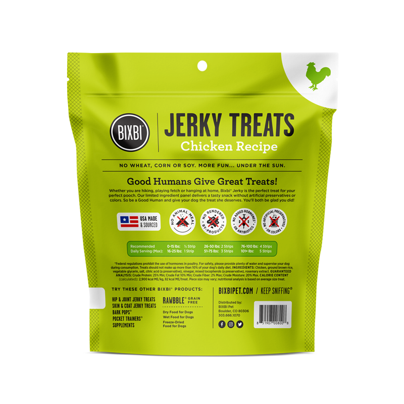 Bixbi Jerky Chicken Recipe Dog Treats Pet Oasis