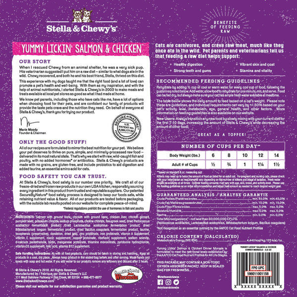 Stella & Chewy's Yummy Lickin Salmon & Chicken Freeze-Dried Raw Dinner Morsels Cat Food