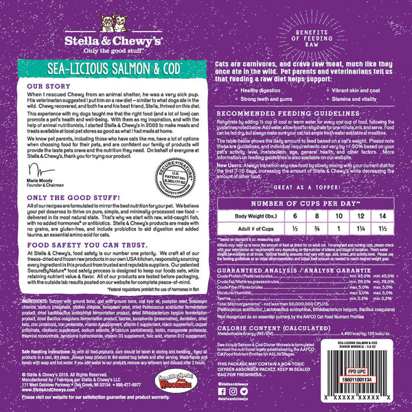 Stella & Chewy's Sea-Licious Salmon & Cod Freeze-Dried Raw Dinner Morsels Raw Cat Food