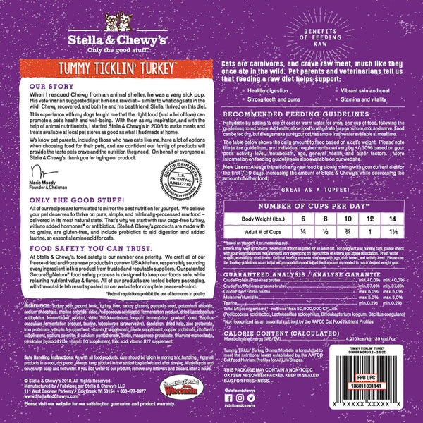 Stella & Chewy's Tummy Ticklin Turkey Freeze-Dried Raw Dinner Morsels Cat Food