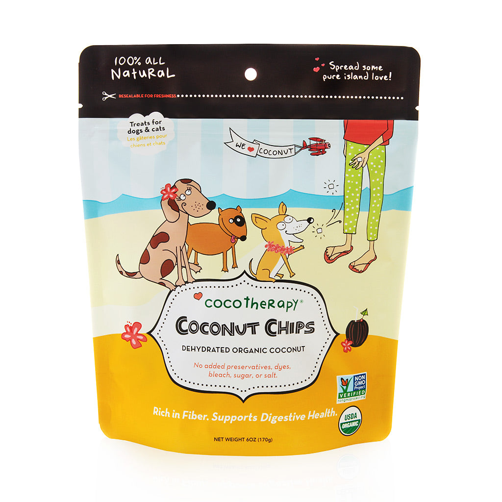 CocoTherapy Raw Coconut Chips Dog, Cat & Bird Treats