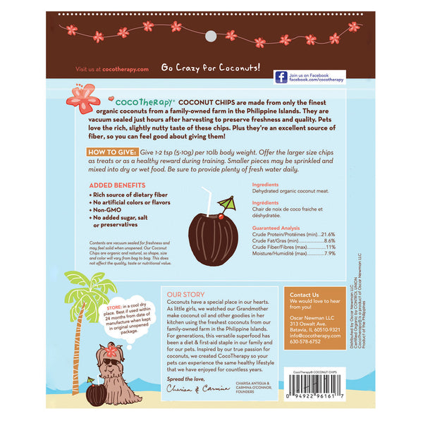 CocoTherapy Raw Coconut Chips Dog, Cat & Bird Treats