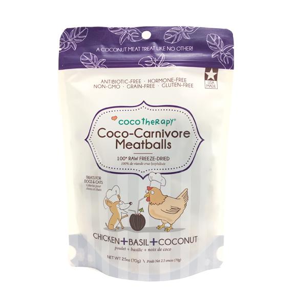 CocoTherapy Coco-Carnivore Meatballs Chicken, Basil & Coconut Dog Treats