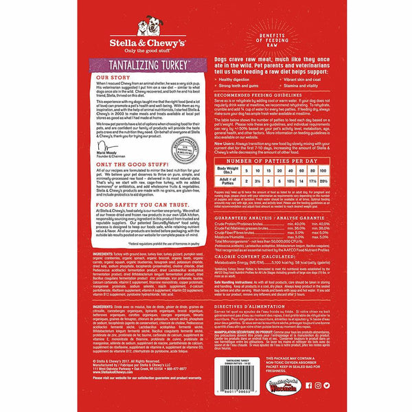 Stella & Chewy's Tantalizing Turkey Freeze-Dried Raw Dinner Patties Dog Food