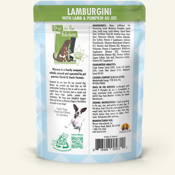 Weruva Dogs in the Kitchen, Lamburgini with Lamb & Pumpkin Au Jus Dog Food