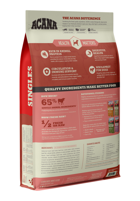 Acana Singles Beef & Pumpkin Dog Food