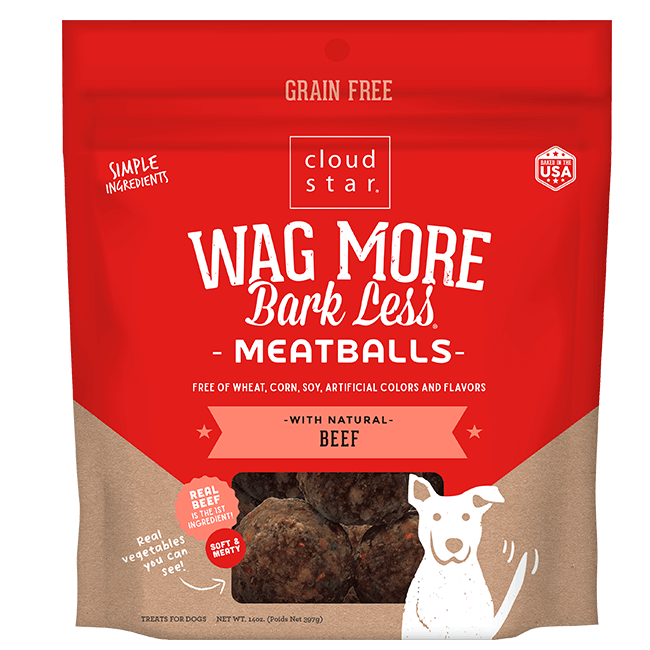 Cloud Star Wag More Bark Less Beef Meatballs Dog Treats