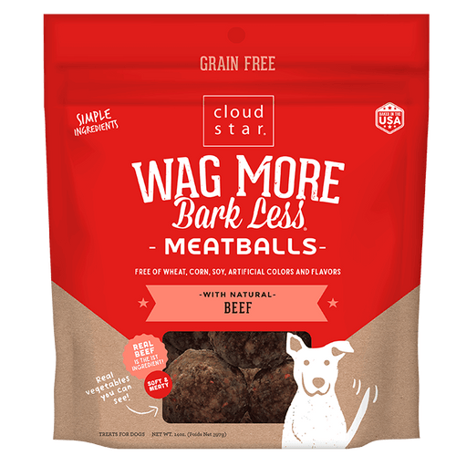 Cloud Star Wag More Bark Less Beef Meatballs Dog Treats