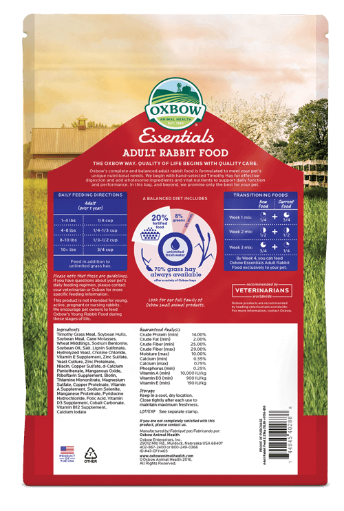 Oxbow Essentials Adult Rabbit Food