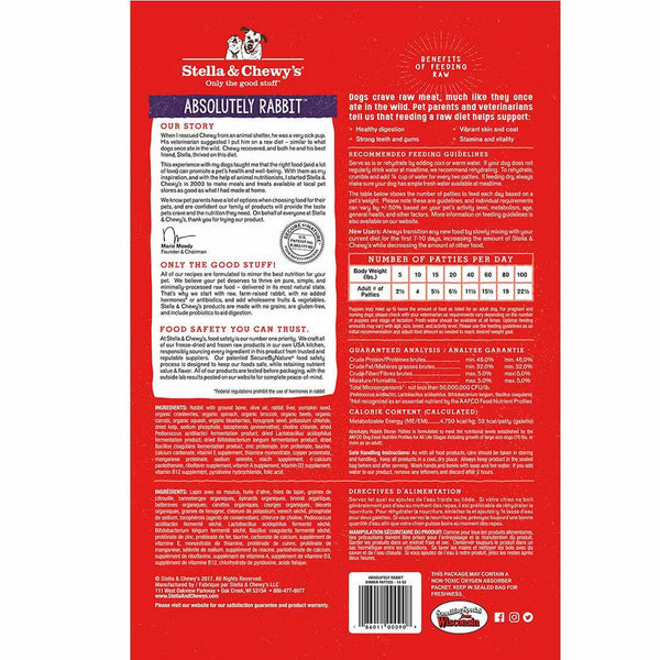 Stella & Chewy's Absolutely Rabbit Freeze-Dried Raw Dinner Patties Dog Food